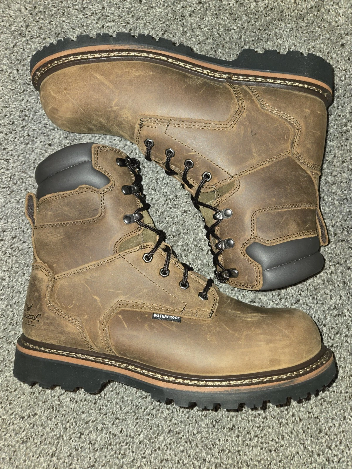 Thorogood 804-3238 Men's Comp Safety Toe Waterproof Leather Work Boot Size 12 M