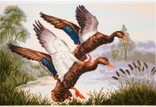 Printed Cross Stitch  Canvas "Ducks" 1146