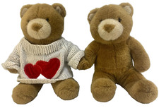 Retired Butterscotch Couple 12" SEATED Lil Cub Build A Bear Love Valentine's Day