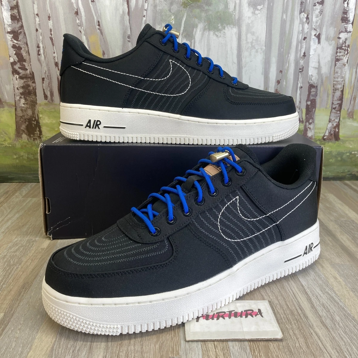 Nike Air Force 1 '07 LV8 Shoes Black Blue Sail DV0794-001