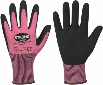 12Paar Strong Damen Latex Arbeitshandschuhe pink Montage Garten Schutz EN388