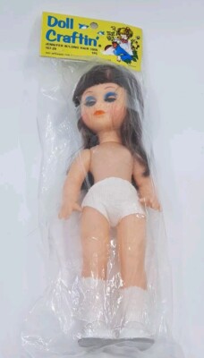 Vintage Doll Craftin' Crafting Doll - 10'' - Brunette Straight - Like Fibre Craft