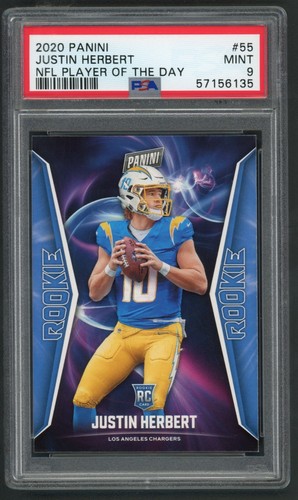2020 Panini Select Justin Herbert Rookie Card #244 – Los Angeles Chargers, Mint Condition