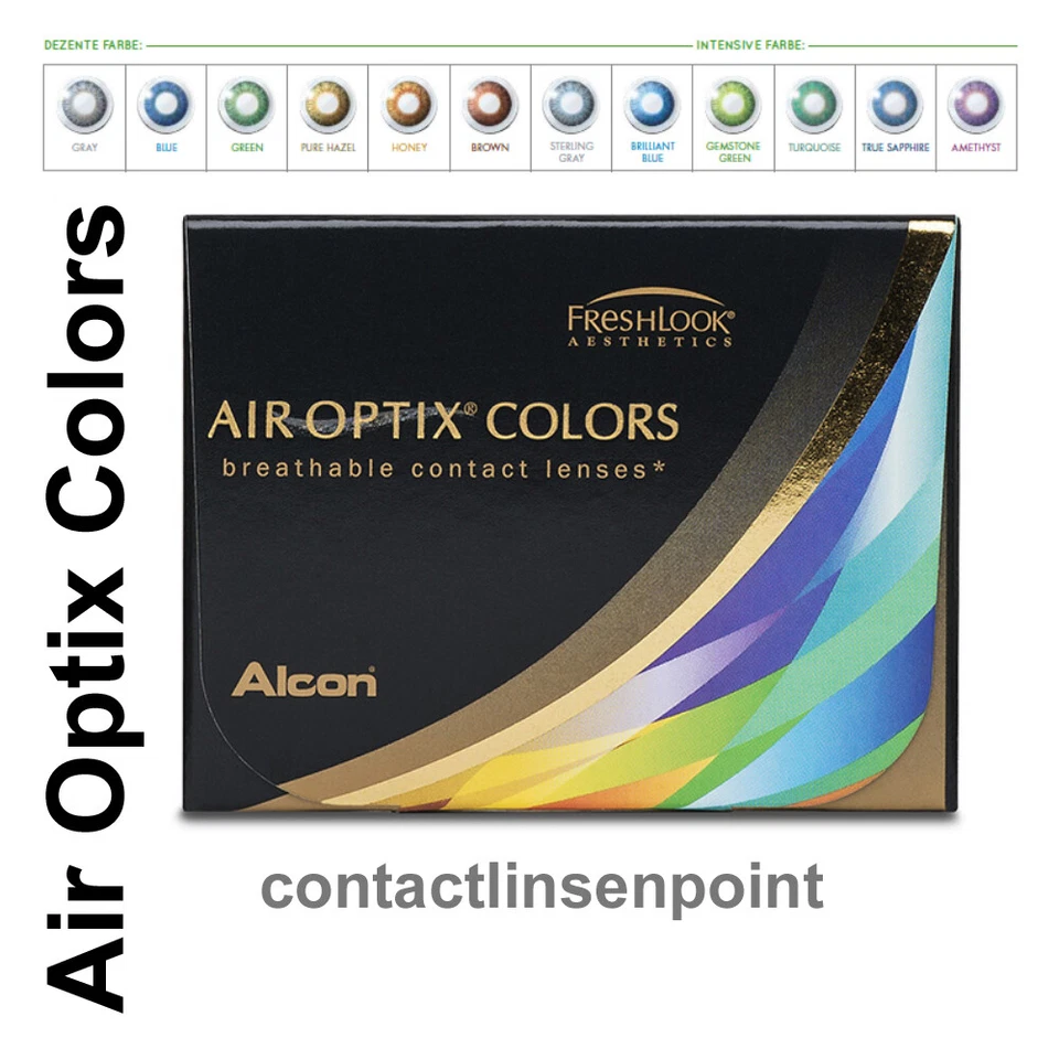 Air Optix Colors von Alcon, 2 Monatslinsen pro Box (- Werte)