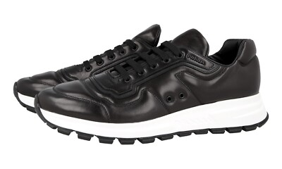 PRADA NAPPA Leder Prax01 Sneaker - Schwarz Weiss - NEU -  9 43