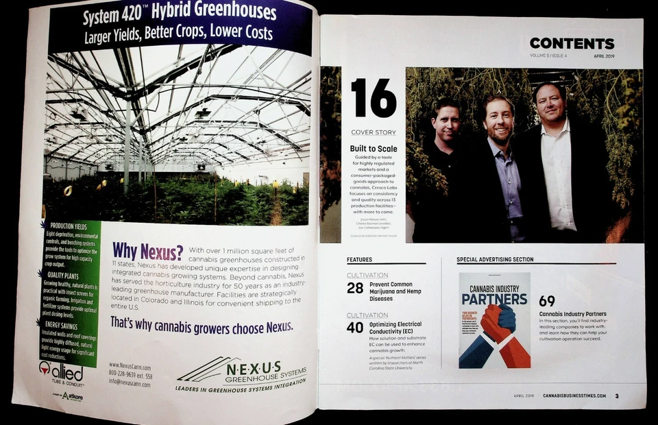 2019 April Cannabis Business Times Magazine Stop Marijuana Diseases Cresco Labs Foto 2 de 4