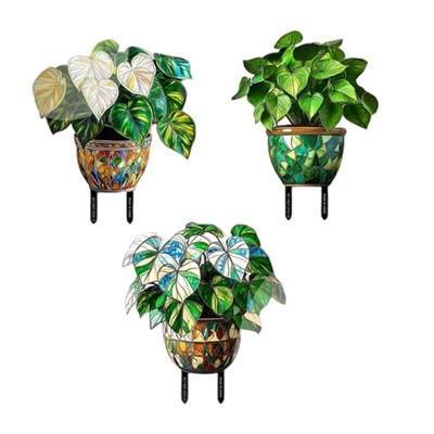 3pcs Decorative Plant Signs Waterproof Garden Insert Markers Home Ornaments