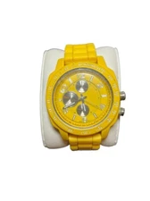 GENEVA PLATINUM SPORTS WATCH - Yellow Case W/ Yellow Rubber Band - BBA-25