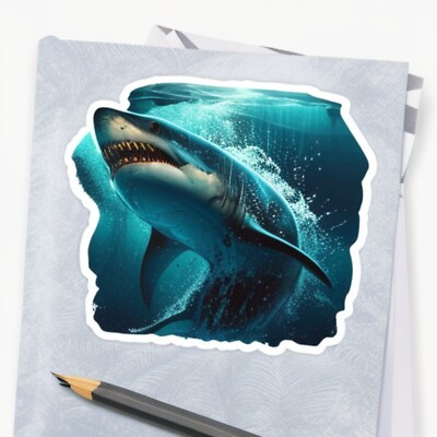 #ad #ad Megalodon Shark VINYL DECAL CAR WINDOW WALL LAPTOP BUMPER STICKER FISH JAWS Meg $19.87