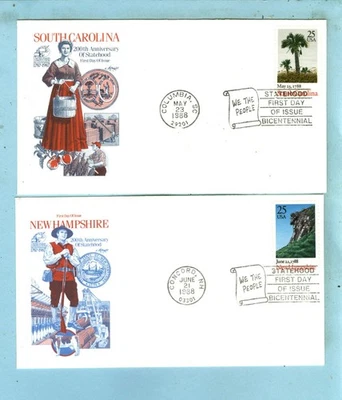 2 ARTMASTER FDC, "Sc 2343 South Carolina 25c & Sc 2344 New Hampshure 25c" - Image 1 of 3
