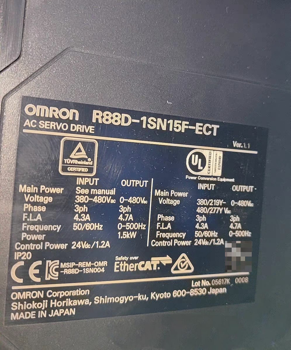 1 Used working Omron R88D-1SN15F-ECT by DHL or Fedex