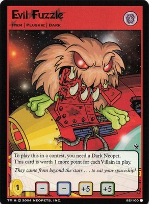 Neopets TCG Evil Fuzzle - Robot Petpet - Vintage Trading Card