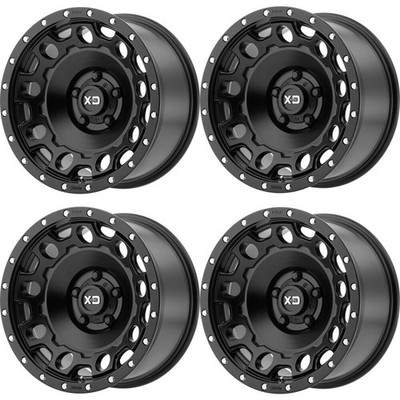 Set 4 17'' XD XD129 Holeshot Satin Black 17x8.5 Wheels 5x120 34mm Rims