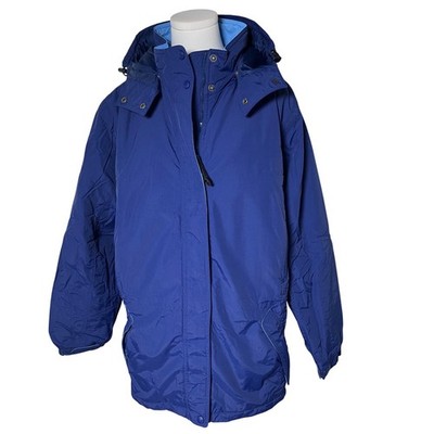 L.L.Bean Thinsulate Hooded Parka Coat Blue Insulated Winter Jacket Large