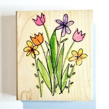 GARDEN FLOWERS SKETCH Hero Arts Rubber Stamp Bouquet Arrangement Fresh Pick n888