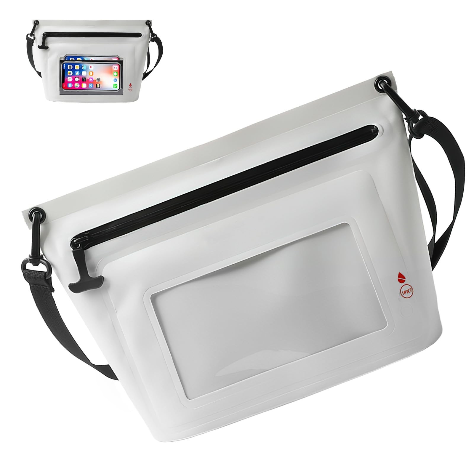Sac banane étanche 6L noir pour natation et surf - Équipement de sport nautique