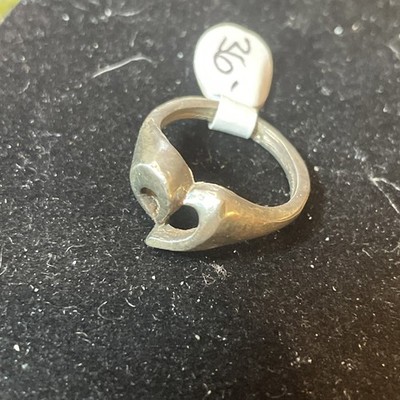 .925 Sterlingsilber handgegossen herzförmiger Ring Größe 6 1/2
