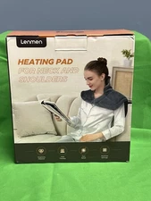 Lenmen Blue Electric Heating Pad Graphene Infused 6 Heat Settings Neck/Shoulders
