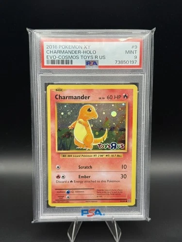Pokemon Charmander Toys R Us XY Evolutions Cosmos Holo #9 PSA 9 Mint