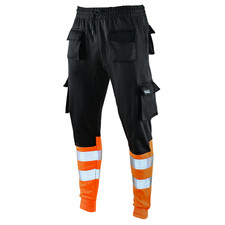 SSS Men's Hi Viz Vis High Visibility Fleece Slim Fit Work Cargo Painter Trousers
