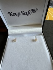 Keep Safe Jewellery 9ct Gold CZ Star Stud Earrings – 375 Hallmarked