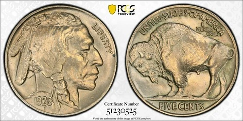 1926 BUFFALO NICKEL PCGS MS65