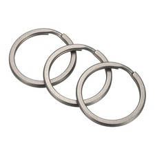 Titanium O-Ring Keychain 25mm/0.98", 3 Pcs Metal Split Rings, Grey