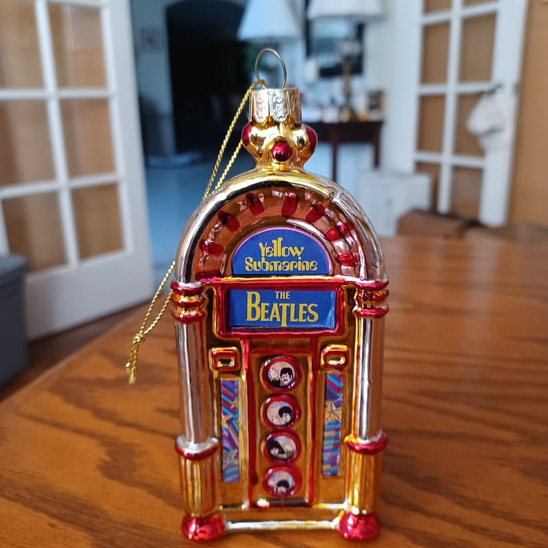 2012 Beatles Yellow Submarine Jukebox Glass Christmas Tree Ornament - Kurt Adler