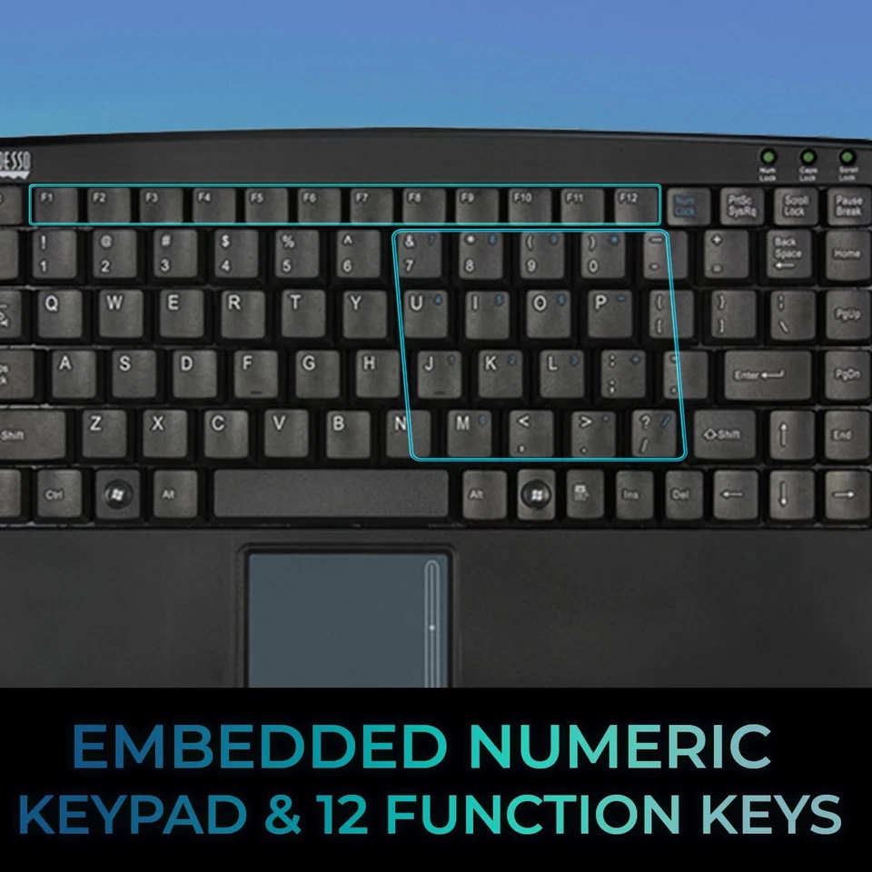 AKB-410UB - SlimTouch Mini USB Keyboard with Built-in Touchpad - Image 3 of 4