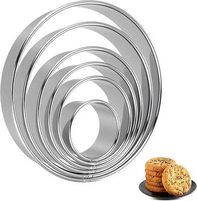 6 Stück Ausstechformen Rund, Edelstahl Circle Cookie Cutter Set, Großer Ausstech