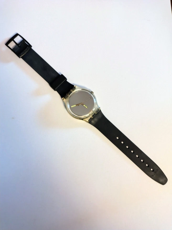 Swatch Nuovo NOS Gent Snowwhite GK104 1987 Vintage Orologio da polso Anni 80 - Immagine 3 di 4