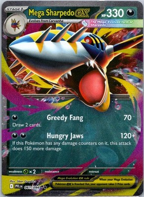 Mega Sharpedo ex - 061/094 Double Rare ME02: Phantasmal Flames 2025 LP