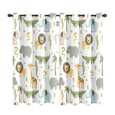 MESHELLY Baby Safari Animals Blackout Curtains 52"x63" - Boys Bedroom Grommet