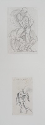 Auguste RODIN: Shadows And Struggle Of Jacob With The Angel - Engraving