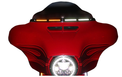 Custom Dynamics - CD-WT2-05-C - Windshield Trim with LED Turn Signals, Chrome -