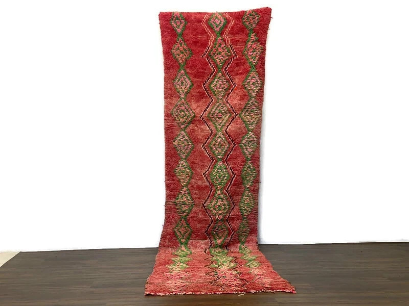 Long Red Runner Rug Vintage Hallway Stylish Bedroom Decor Floor Rug 3x11 ft