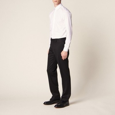 Sandro Mens Grain De Poudre Tuxedo Trousers Black NWT Size 46 (US 38) Inseam 33