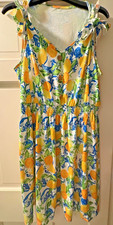 NEW SHEIN DRESS DELIGHTFUL LEMON PRINT WOMENS V-NECK, SLEEVELESS UNUSED L-XL