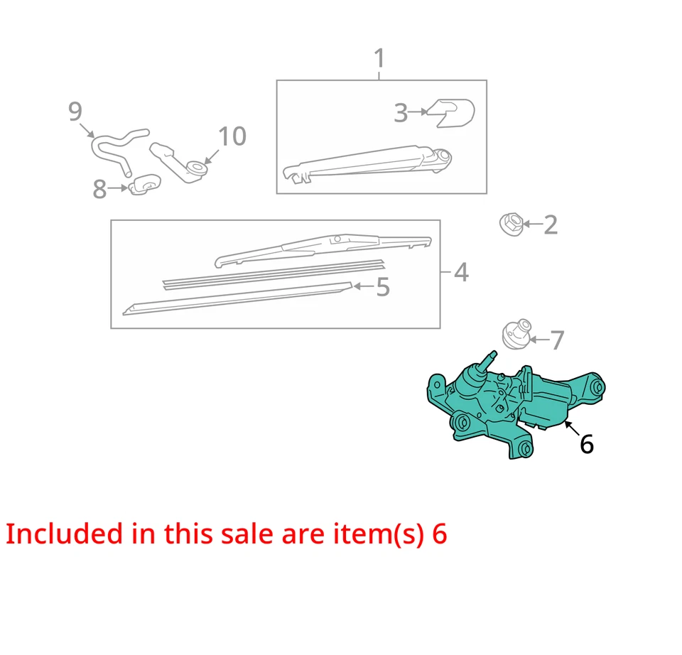 Motor limpiaparabrisas trasero Toyota Matrix 2011 fabricante original 139 k millas - LKQ403882741 Foto 4 de 4