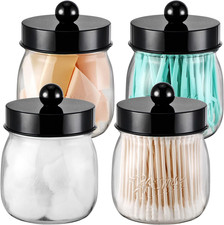 Farmhouse Decor Apothecary Jar Set,Mason Jar Bathroom Vanity Storage Organizer C