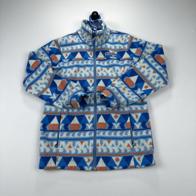 Columbia Full Zip Geometric Print Fleece Sweatshirt Youth Medium 10/12