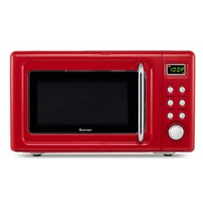 700W Retro Countertop Microwave Oven with 5 Micro Power and Auto Cooking Functio