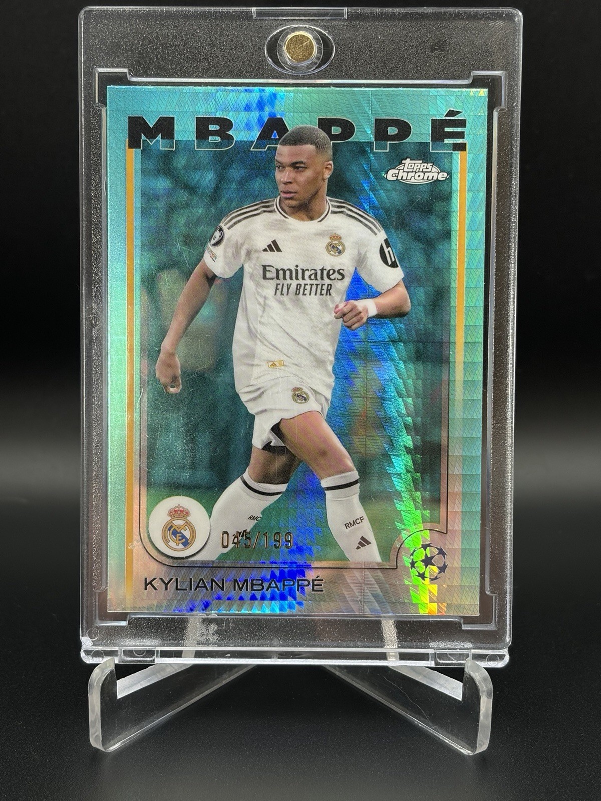 Kylian Mbappé Aura Refractor  /199 2024-25 Topps Chrome- Real Madrid France