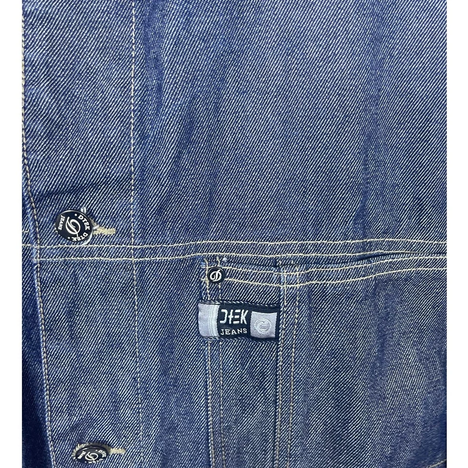 Jaqueta jeans DTEK denim technology 2xl azul vintage Y2K 2000 hip hop - Imagem 2 de 4