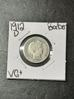 1912 D Barber Silver Dime Nice VG Very Good U.S. 10c Type Coin (Raw18808)