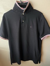 Tommy Hilfiger Black Polo Shirt Mens MEDIUM