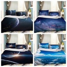 3D Space Galaxy Clouds Planet Quilt Cover Duvet Cover Comforter set
