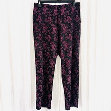 NWT Karen Kane Purple & Black Stretchy Lightweight Pants Whimsygoth - Size 16