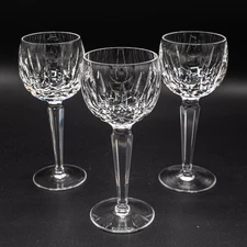 Waterford Crystal Kildare Wine Hock Glasses 7 3/8"- Set of 3 - FREE USA SHIPPING