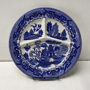 Made In Japan Blue Willow Pattern Divided Grill Dinnerware Tableware Plate